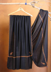 Pashmina Kashmiri Border Shawl D#155 - Black