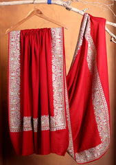 Pashmina Embroidered Border Shawl D#233 - Maroon