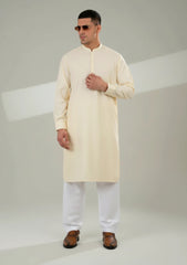 Elite Men Plain Fine 8 Pound Unstitched Boski Suit - Off White