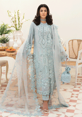 Lawn Collection - Afrozeh - Chikankari - SILVER LUSTER - D#1