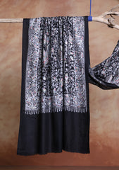 Pashmina Ari Work Jaaldar Scarf D#04 - Black