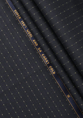 Scabal Super 150's 24 Carat Gold & Wool Fabric - Black