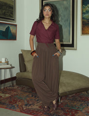 Pret - Moven - Cotton Collar tie Top - Maroon