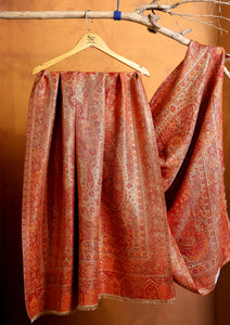 Pashmina Zari Jamawar Shawl D#215 - Rust