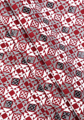 Elite Men Embroidered Sequence Selvage Viscose Fabric - Maroon