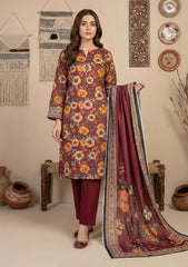 Winter - Rubaaiyat - D Prints - Marina 26 - Wool Shawl - RPM#11 - Maroon