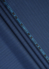 Drago Luxury Micron Super 160's Wool & Silk Fabric - F Blue