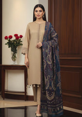 Winter - Meemsey - Noor Jahan - Makhmal 25 - Jacquard Shawl - D#01 - Brown