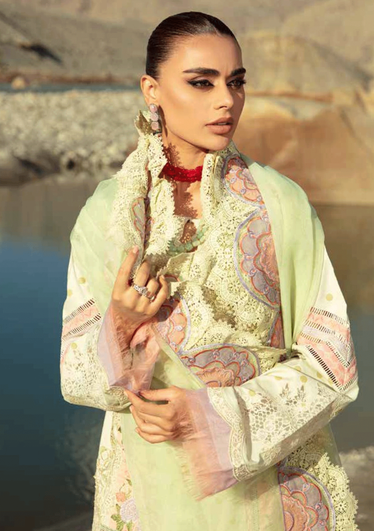 Lawn Collection - Maryam Hussain - Luxury - D#2 - Mint