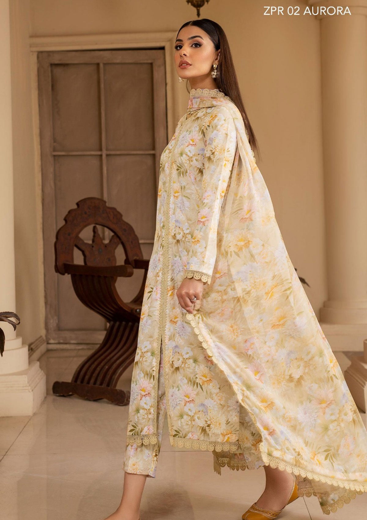 Winter Collection - Zarif - Prints - Georgette Silk - ZPR#2 - Aurora