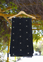 Swiss Lawn Emb Shawl D - 22 - Black