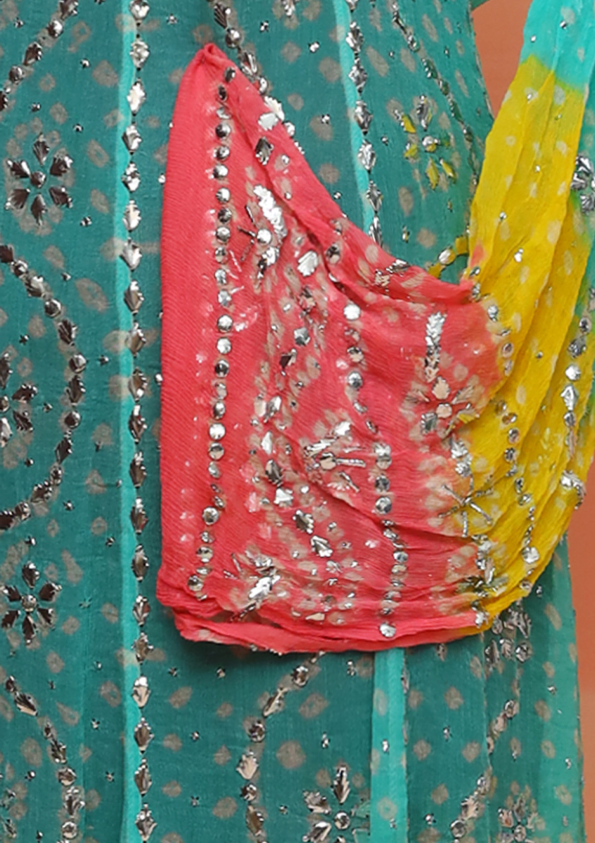 Formal Dress - Bahawalpuri Pehnawa - Crinckle - Mukesh Work - MW#06
