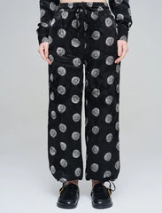 Pret - Moven - Rose Patterned Draped Women's Trousers - Black