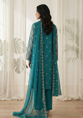 Lawn - Rubaaiyat - Embroidered 26 - Chiffon Dupatta - D#21 - Green