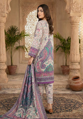 Winter - Riwaj - Printed Pashmina - 3 Pcs Suit - D#08 - Purple