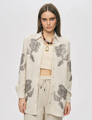 Pret - Moven - Elegant Embroidered Oversize Shirt - Skin