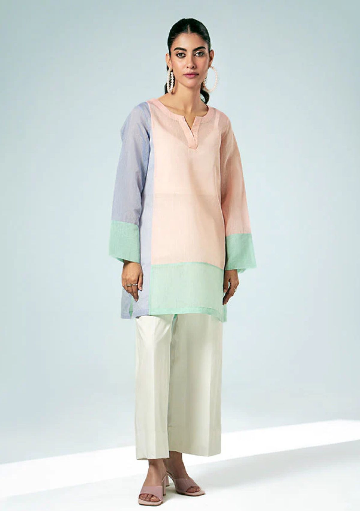 Pret Collection - Fozia Khalid - Basics Vol 3 - Pastel Contrast Tunic