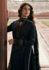 Lawn - Kahf Premium - Aangan Chiffon Prints 26 - KPS#05A - GUL-E-SIYAH
