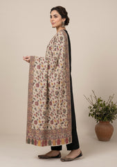 Winter - Riwaj - Pashmina Kani Jamawar 3 Pcs Suit - D#02 - Black