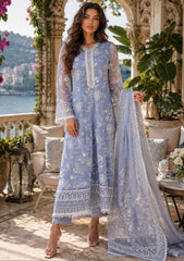 Formals - Noor By Saadia Asad - Nooriyah Luxury Embroidered Chiffon 26 - D#03 - Dove Blue