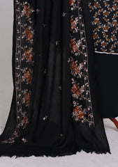 Winter - Riwaj - Printed Cotray Suit - Wool Shawl - D#10 - Black