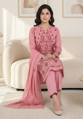 Winter - Riwaj - Pashmina Kashmiri Needle Work Suit  - D#02 - Pink