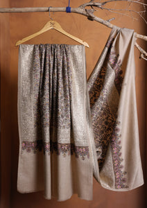 Pashmina Embroidered Jaaldar Shawl D#11 - Skin 1