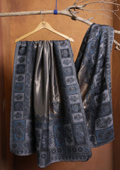 Pashmina Zari Jamawar Shawl D#18 - Grey