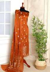 Formals - Fancy Closet - 2 pcs Suit - Satin Silk Jamawar D#04 Rust