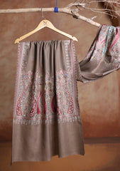 Pashmina Ari Work Jaaldar Scarf D#01 - Brown 1