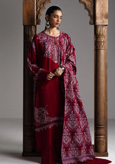 Winter - Zara Shahjahan - Saraab Unstitched 26 D#07 - QIRMIZ
