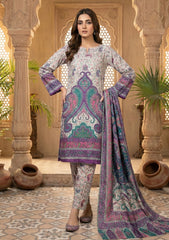 Winter - Riwaj - Printed Pashmina - 3 Pcs Suit - D#08 - Purple