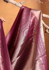Silk Zari Jamawar Shawl D#51 - Magenta