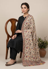 Winter - Riwaj - Pashmina Kani Jamawar 3 Pcs Suit - D#02 - Black