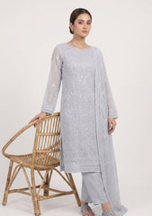 Formals - Riwaj - Fancy Bamber Chiffon - 2 Pcs Suit - CBD#01 - Zircon Grey