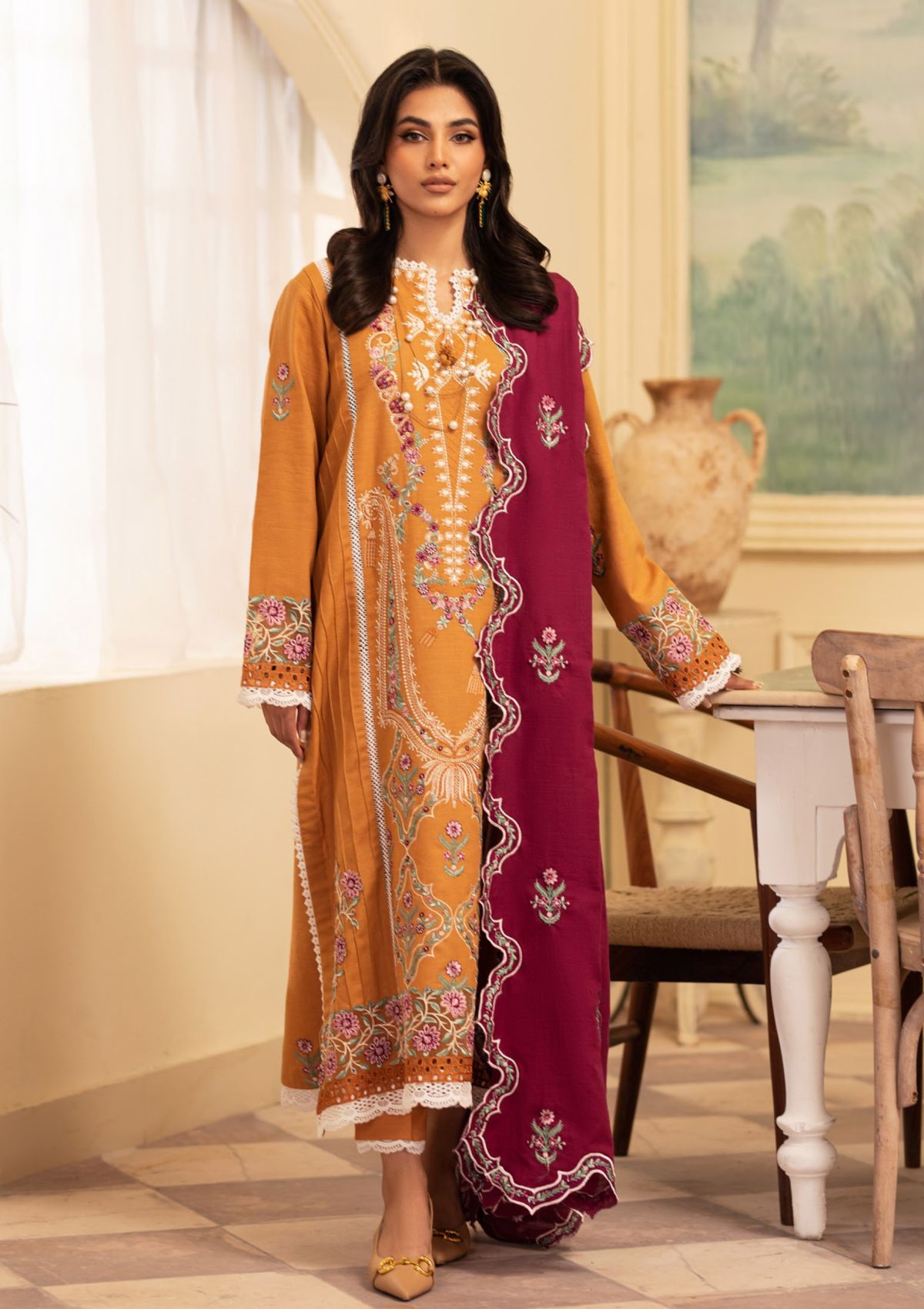 Winter Collection - Roheenaz - Meraki - RM24#08B- Saffron