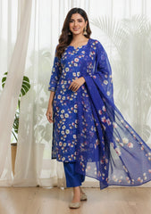 Lawn - Rubaaiyat - Digital Printed 26 - 2 By 2 - D#20 - R Blue