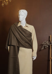 Men Shawls - Wool Shawls - D#214 - CH Brown