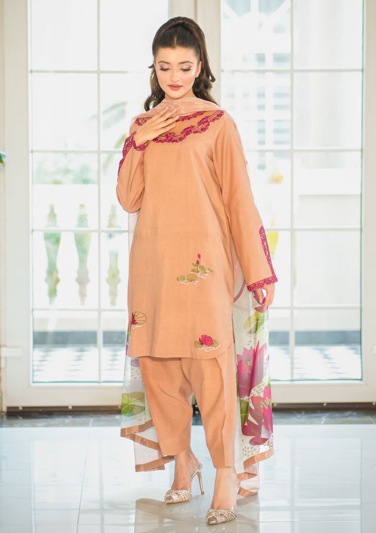 Pret Collection - Fozia Khalid - Silkspire - FKS#05 - AMBER (BEIGE)