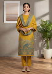 Winter - Riwaj - Pashmina Jamawar Suit - Patch Work - D#01 - Multi
