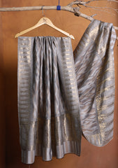 Pashmina Zari Jamawar Shawl D#24 - L Grey