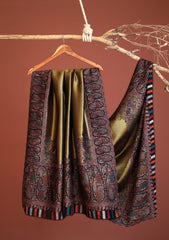 Pashmina Zari Jamawar Shawl D - 16 - Black