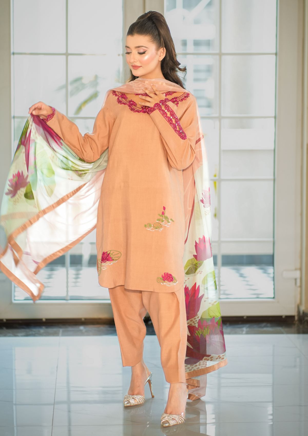 Pret Collection - Fozia Khalid - Silkspire - FKS#05 - AMBER (BEIGE)