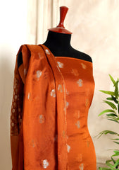Formals - Fancy Closet - 2 pcs Suit - Satin Silk Jamawar D#04 Rust