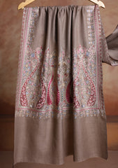 Pashmina Ari Work Jaaldar Scarf D#01 - Brown 1