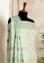 Formals - Fancy Closet - 2 pcs Suit - Chiffon Jamawar D#01 L Ferozi