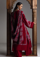 Winter - Zara Shahjahan - Saraab Unstitched 26 D#07 - QIRMIZ