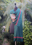 Shawl Collection - Sadias Collection - Pashmina Shawl - D#08 Sea Green Bunch