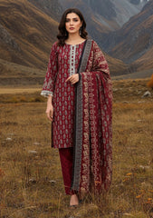 Winter - Riwaj - Printed Marina - 3 Pcs - Wool Shawl 25 - D#77