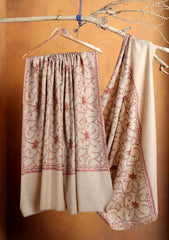 Pashmina Kashmiri Jaaldar Shawl D#121 - Skin